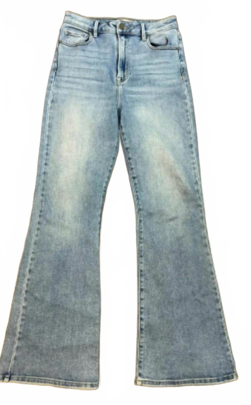 NEW HIDDEN women's flare denim jeans in medium light wash